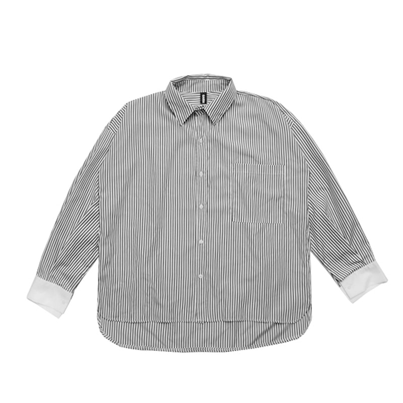 언디너리 테일 화이트 스트라이프 오버핏 셔츠 제품